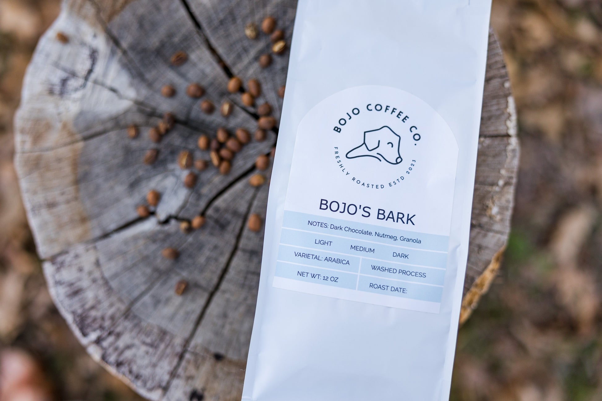 Dark Blend Bojos Bark Whole Bean Coffee